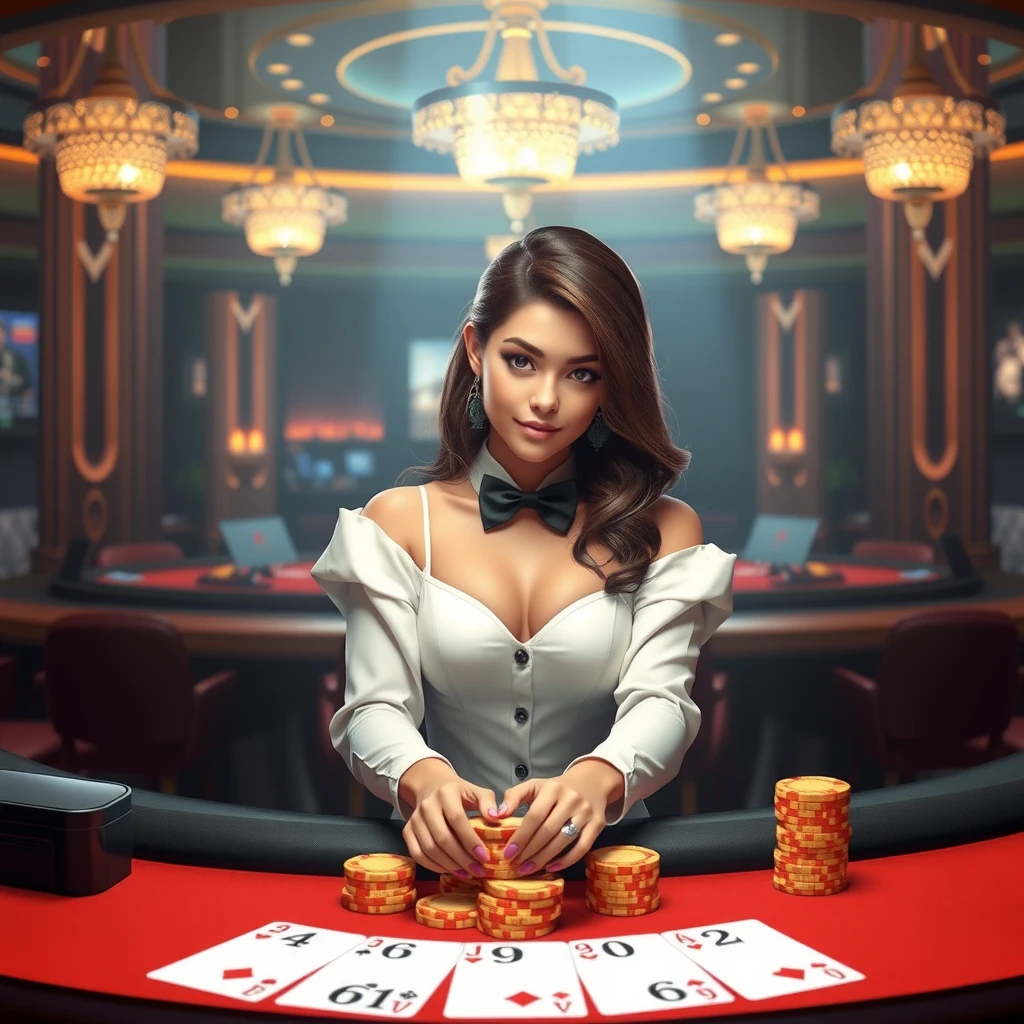 Live Blackjack VIP with professional dealer at a blackjack table